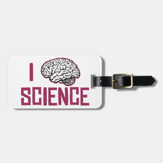 I Love Science (brain) Luggage Tag (Front Horizontal)