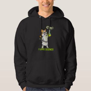 I Love Science Cat Chemistry Cute Cation Pawsitive Hoodie