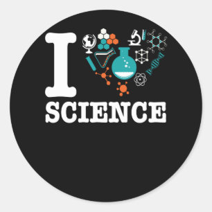 I Love Science Classic Round Sticker