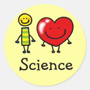 i love science classic round sticker