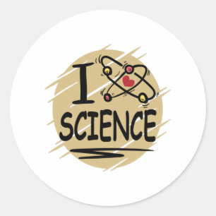 I love Science Classic Round Sticker