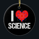 I Love Science Cool Atom Model Scientist Ceramic Tree Decoration<br><div class="desc">I Love Science Christmas ornament. A heart with an atom model wrapped around it makes a great gift for a scientist. Science is so cool.</div>