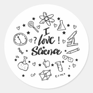 I Love Science Cute Science Lover Classic Round Sticker