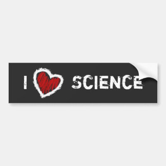 I love science! (grunge on black) bumper sticker