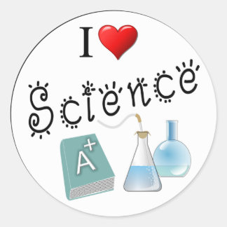 I Love Science Heart Lab Classroom Classic Round S Classic Round Sticker