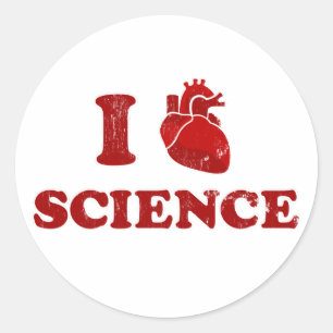 i love science / i heart science / anatomy classic round sticker
