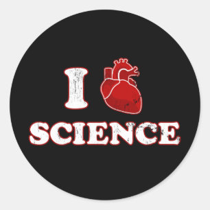 i love science / i heart science / anatomy classic round sticker