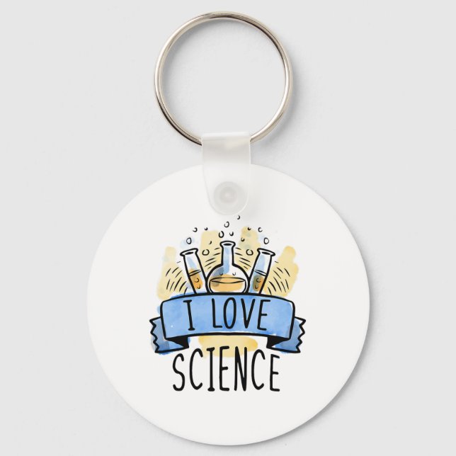I Love Science  Key Ring (Front)