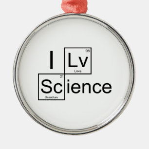 I Love Science Metal Tree Decoration