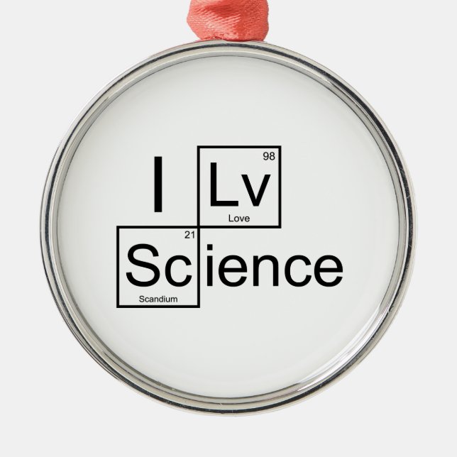 I Love Science Metal Tree Decoration (Front)