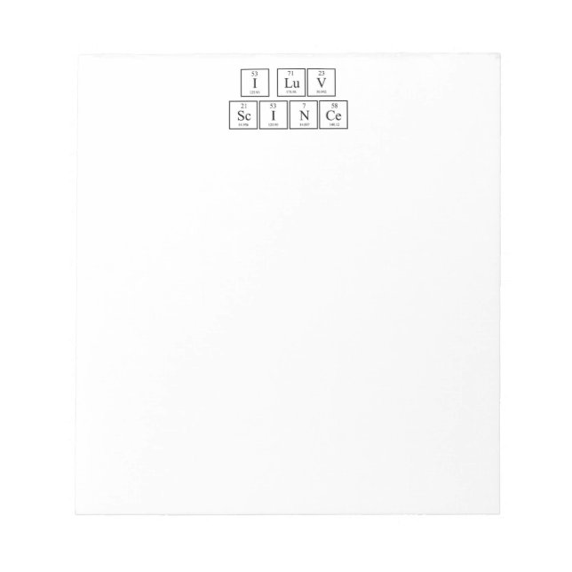 I Love Science Notepad (Front)