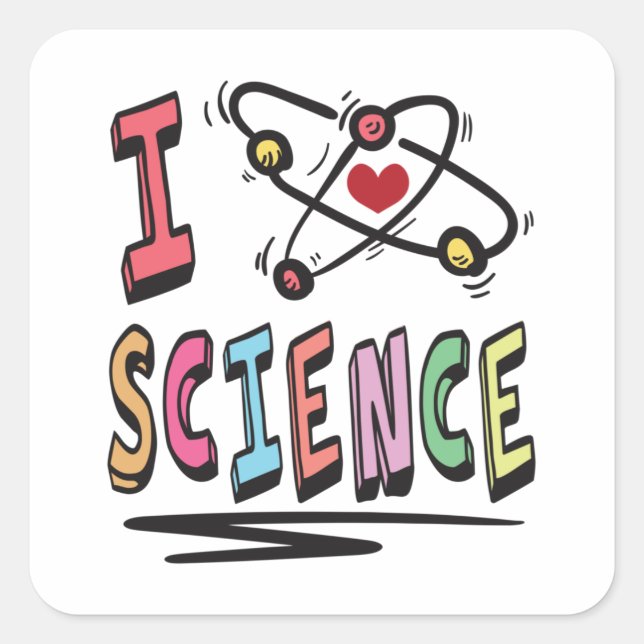 I love Science Square Sticker (Front)
