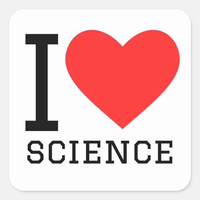 I love science square sticker (Front)