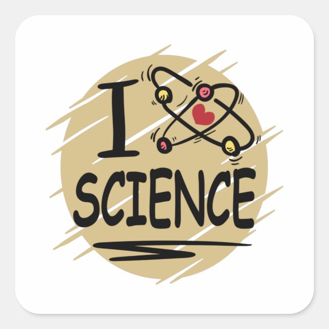 I love Science Square Sticker (Front)