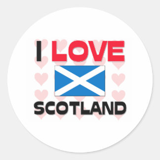 I Love Scotland Classic Round Sticker