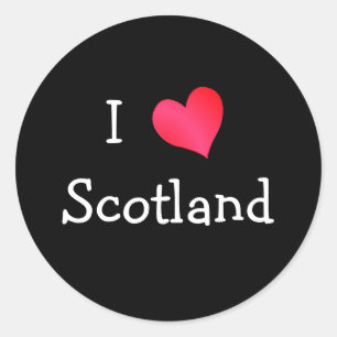 I Love Scotland Classic Round Sticker