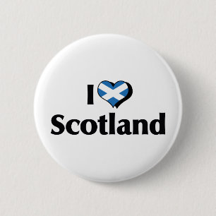 I Love Scotland Flag 6 Cm Round Badge