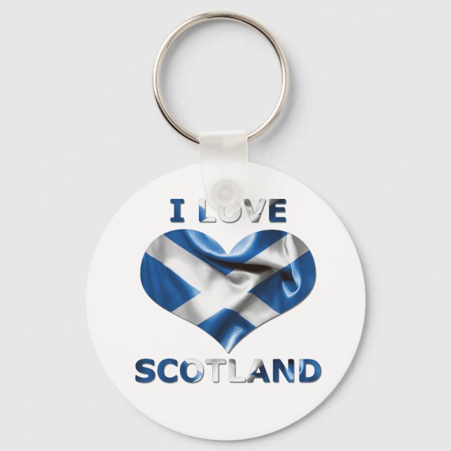 I Love Scotland Heart Flag Key Ring (Front)