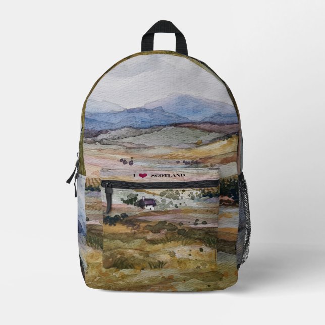 I love Scotland Printed Backpack (Front)