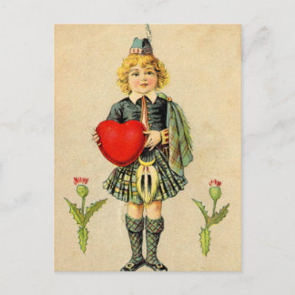 I love Scotland, vintage Scottish highlander Postcard