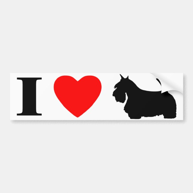 I Love Scottish Terriers Bumper Sticker (Front)