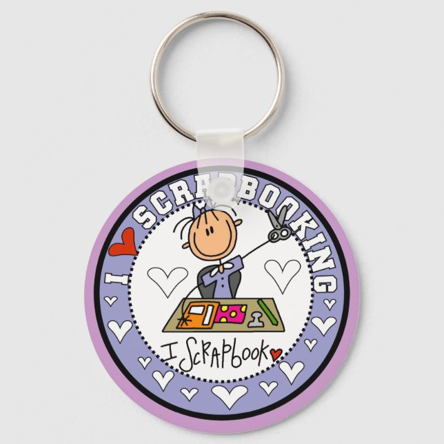 I Love Scrapbooking Key Ring (Front)