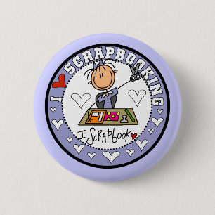 I Love Scrapbooking Tshirts and Gifts 6 Cm Round Badge