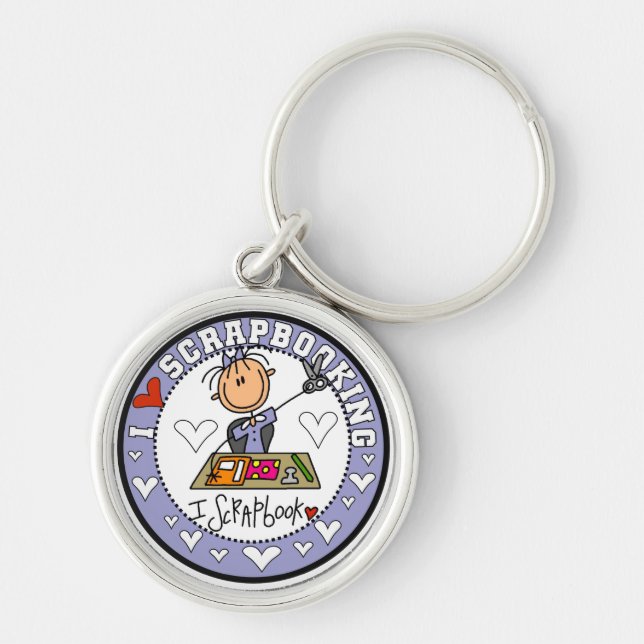 I Love Scrapbooking Tshirts and Gifts Key Ring (Front)
