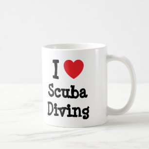 I love Scuba Diving heart custom personalised Coffee Mug