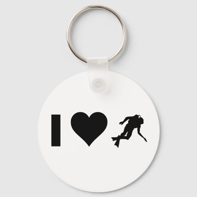 I Love Scuba diving Key Ring (Front)