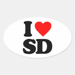 I LOVE SD OVAL STICKER
