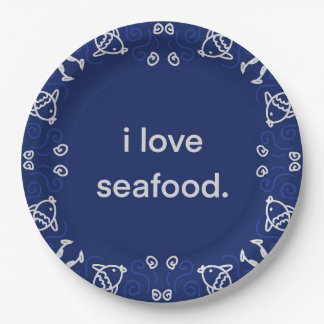 I love Seafood Napkin Paper Plate