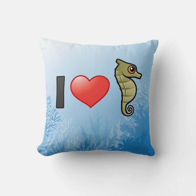 I Love Seahorses Cushion (Front)