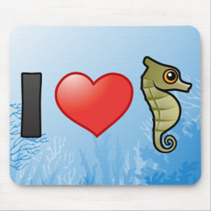 I Love Seahorses Mouse Mat