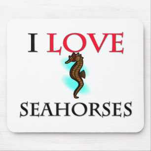 I Love Seahorses Mouse Mat