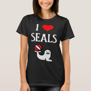 I Love Seals I Heart Seals Seal  Marine Mammal Pin T-Shirt