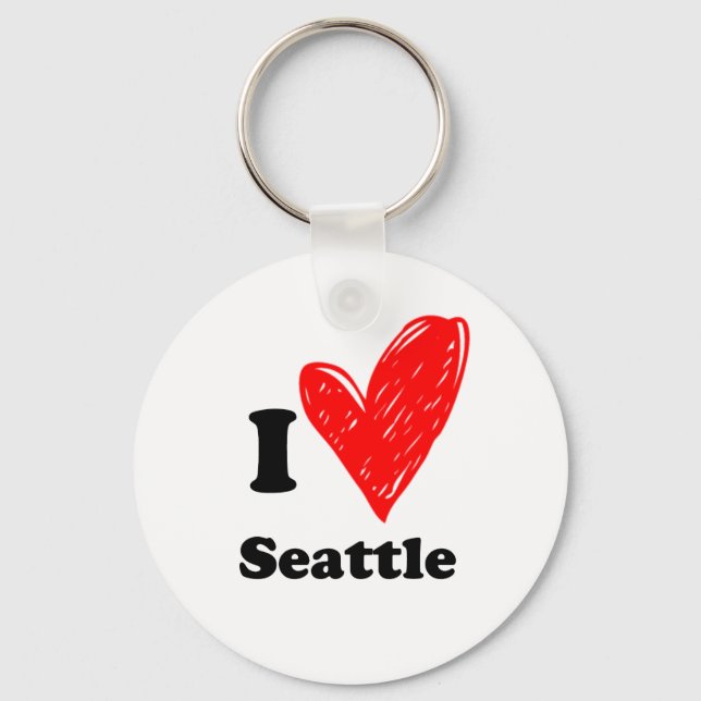 I love Seattle Key Ring (Front)