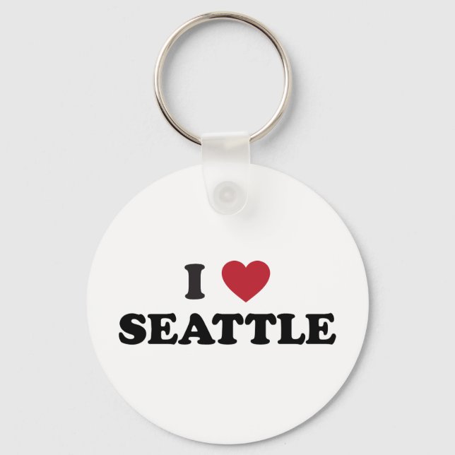 I Love Seattle Washington Key Ring (Front)