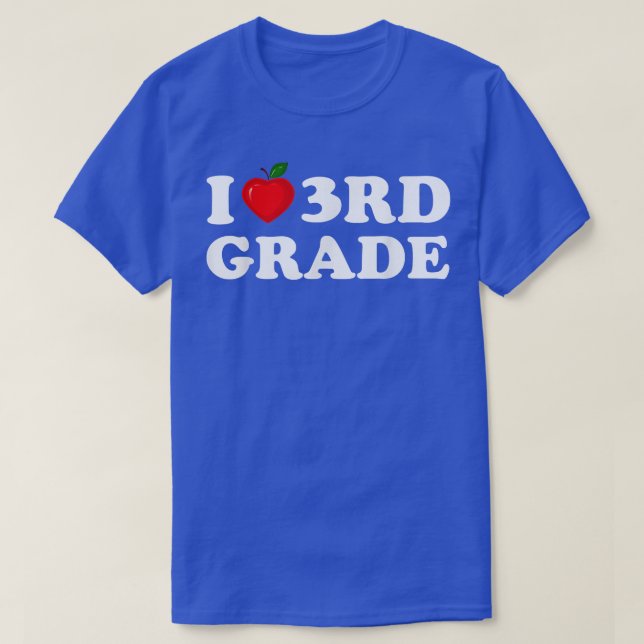 I Love Second Third 3rd Grade Heart Back To School T-Shirt (Design Front)