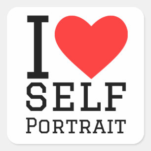 I love self portrait square sticker