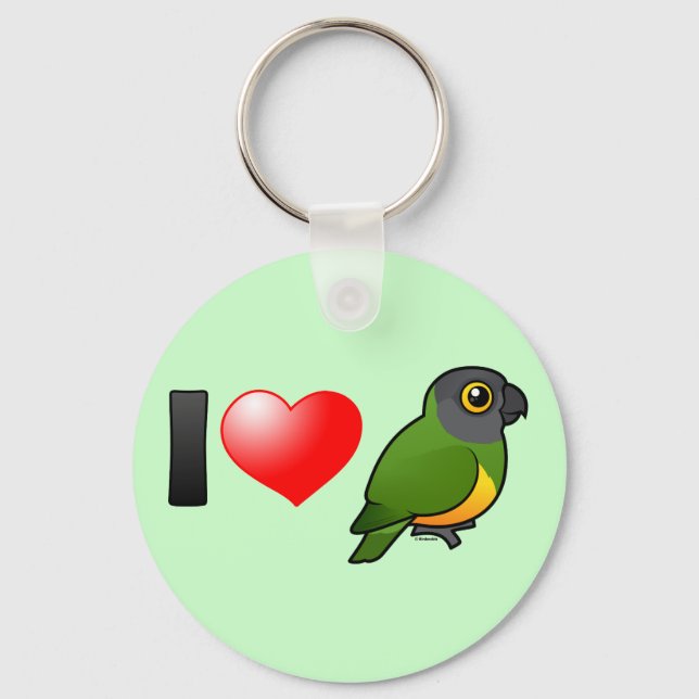 I Love Senegal Parrots Key Ring (Front)