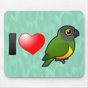 I Love Senegal Parrots Mouse Mat