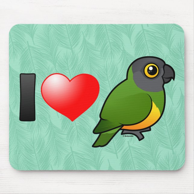I Love Senegal Parrots Mouse Mat (Front)