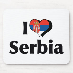 I Love Serbia Flag Mouse Mat