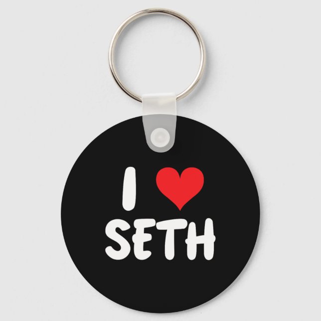 I Love Seth - Heart - Name  Key Ring (Front)