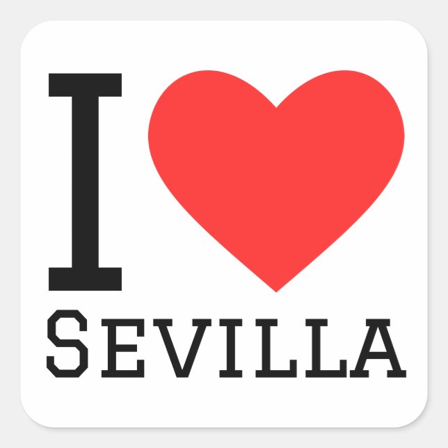 I love sevilla square sticker (Front)