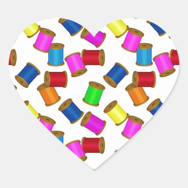 I Love Sewing - SRF Heart Sticker (Front)