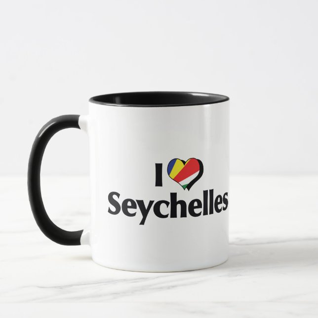 I Love Seychelles Flag Mug (Left)