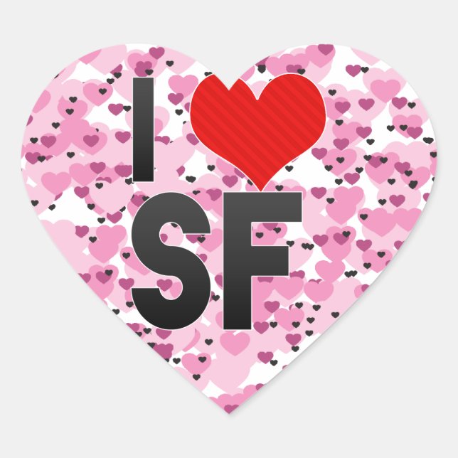 I Love SF Heart Sticker (Front)