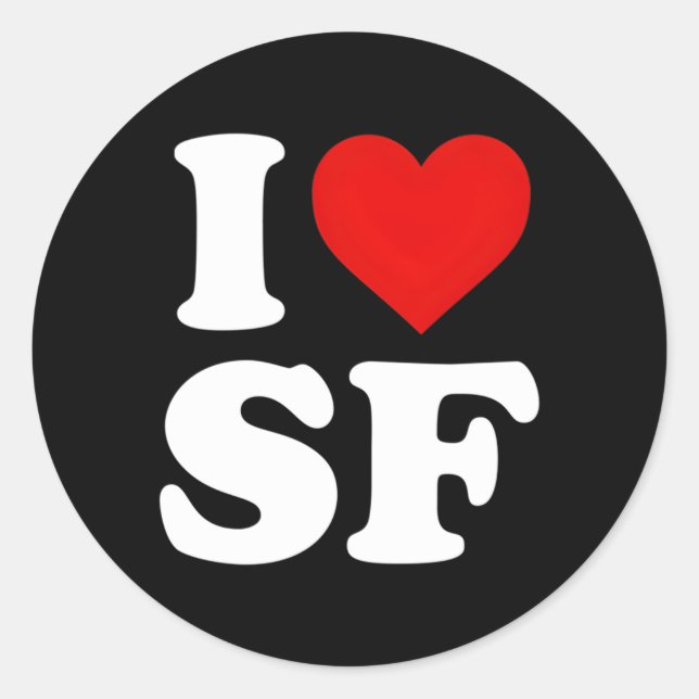 I Love Sf San Francisco He Classic Round Sticker (Front)